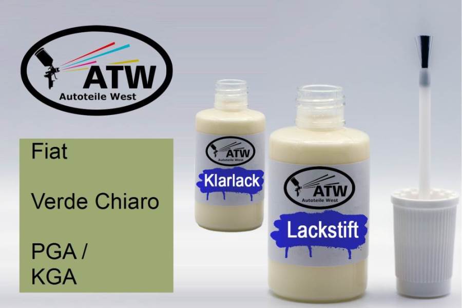 Fiat, Verde Chiaro, PGA / KGA: 20ml Lackstift + 20ml Klarlack - Set, von ATW Autoteile West.